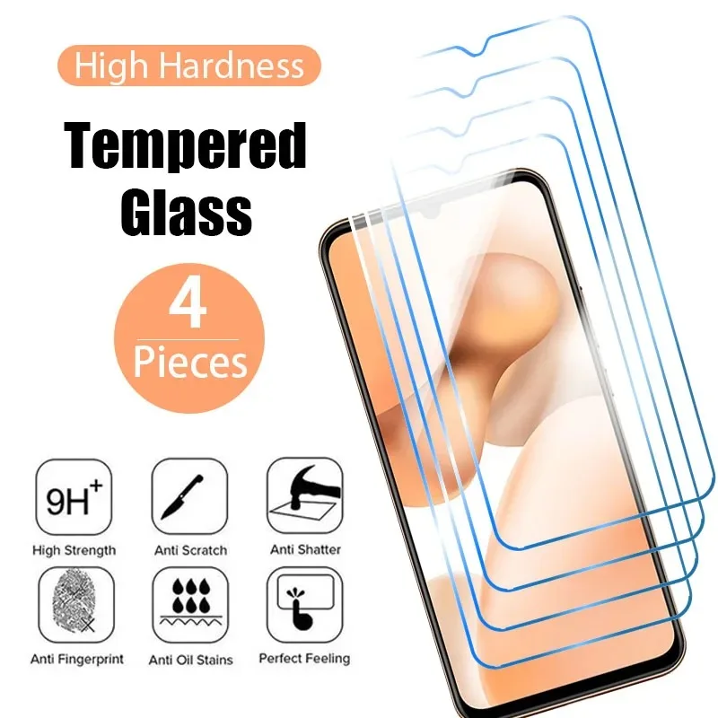 

4Pcs Tempered Glass for VIVO Y70 Y15 Y33s Y72 Y55S Y27S Y100 Y100i V20 V23 V25 V21 V27e 5G Screen Protector Protective Glass