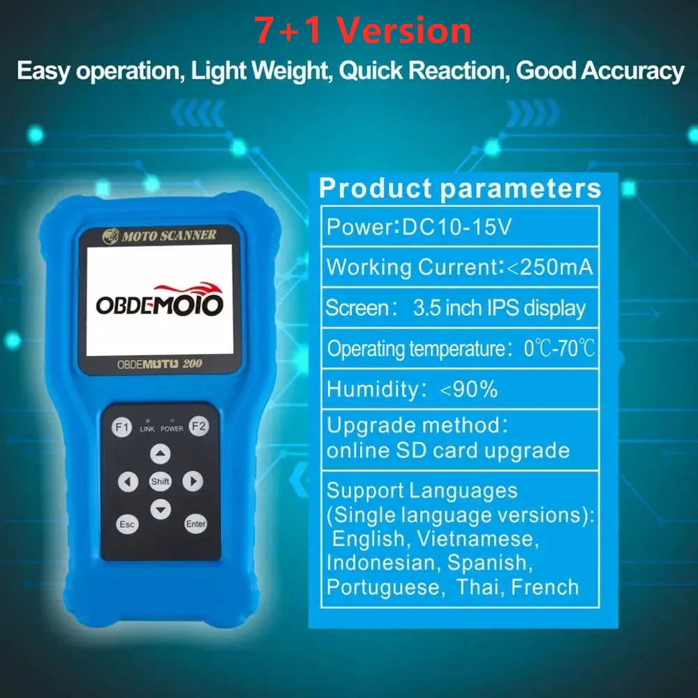 Best Quality OBDEMOTO200 Diagnostic Scanner EFI Motorcycle For 7 Brand Scooter Fault Code Reader