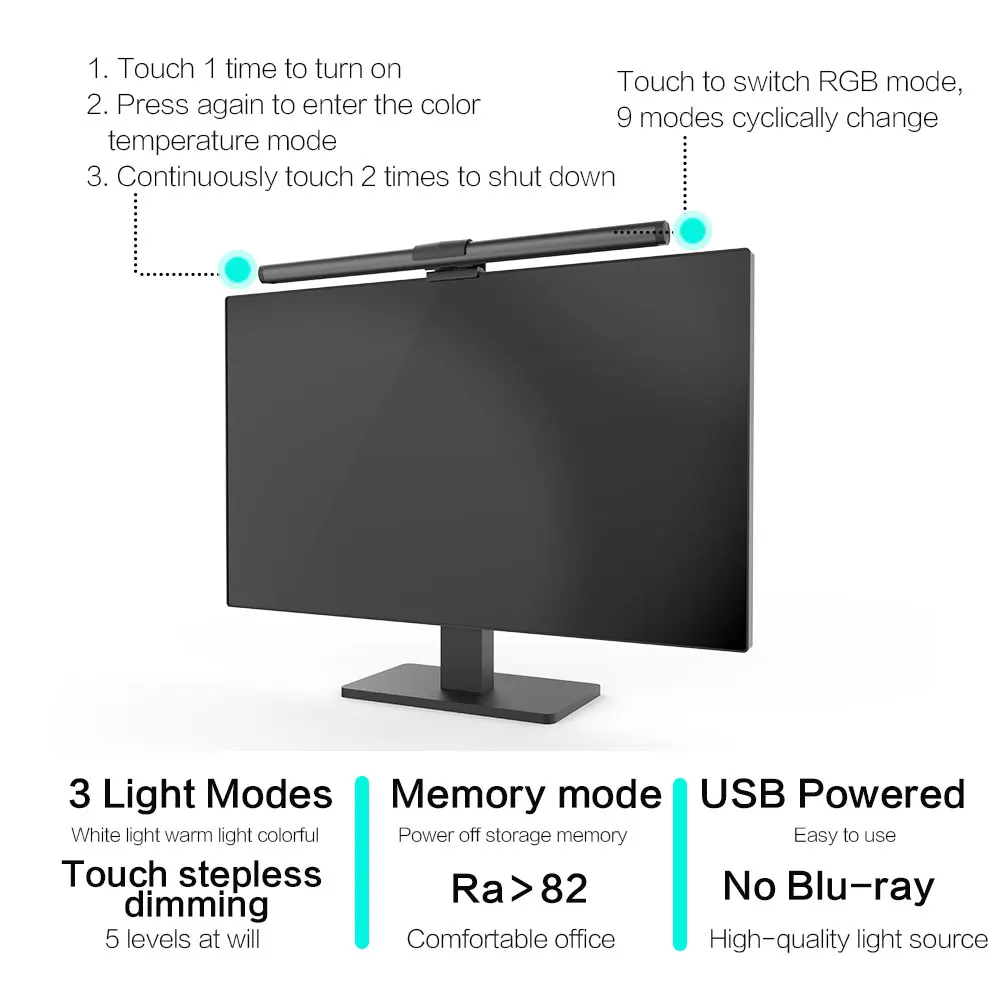 Kantoor Laptop Monitor Licht Strip Decoratie Spel Lezen Studie Tafellamp Verlichting Oogbescherming Scherm Hanglamp