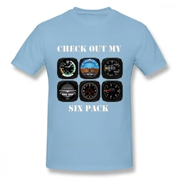 Awesome Aviation 6 Pack Instrument For Pilots T Shirt Graphic Print Camiseta Cotton Big Size Homme Tee shirt streetwear vintage