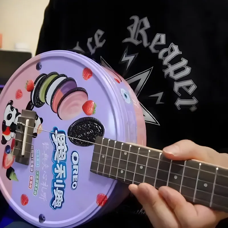 Kit de cuello de ukelele DIY de 21 pulgadas, práctico, estable, duradero, caja de galletas, Kits de cuello de ukelele, Accesorios para Instrumentos Musicales