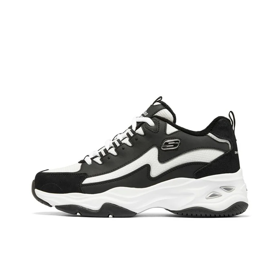 Skechers D'LITES 4.0 Lightning Panda Shoes Textile, Synthetic Leather, Split Cow Leather Cushioning Low top 896044-BKW