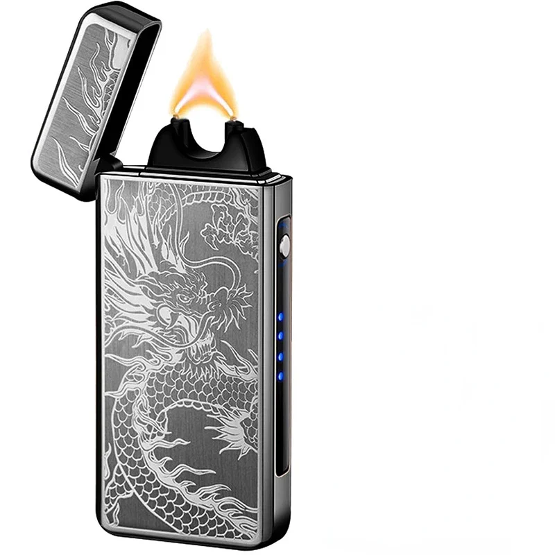 

Extra Large Arc Cigar Lighter USB Rechargeable Plasma Cigar Windproof Flame Electric Lighter Men Gift Cigarette Accessories