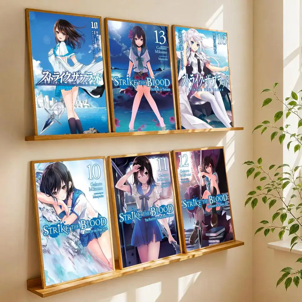 Classic Anime S-STRIKE THE BLOOD  Poster Self Adhesive Wall Art Decor for Bedroom Living Room Office Home Decor Gift