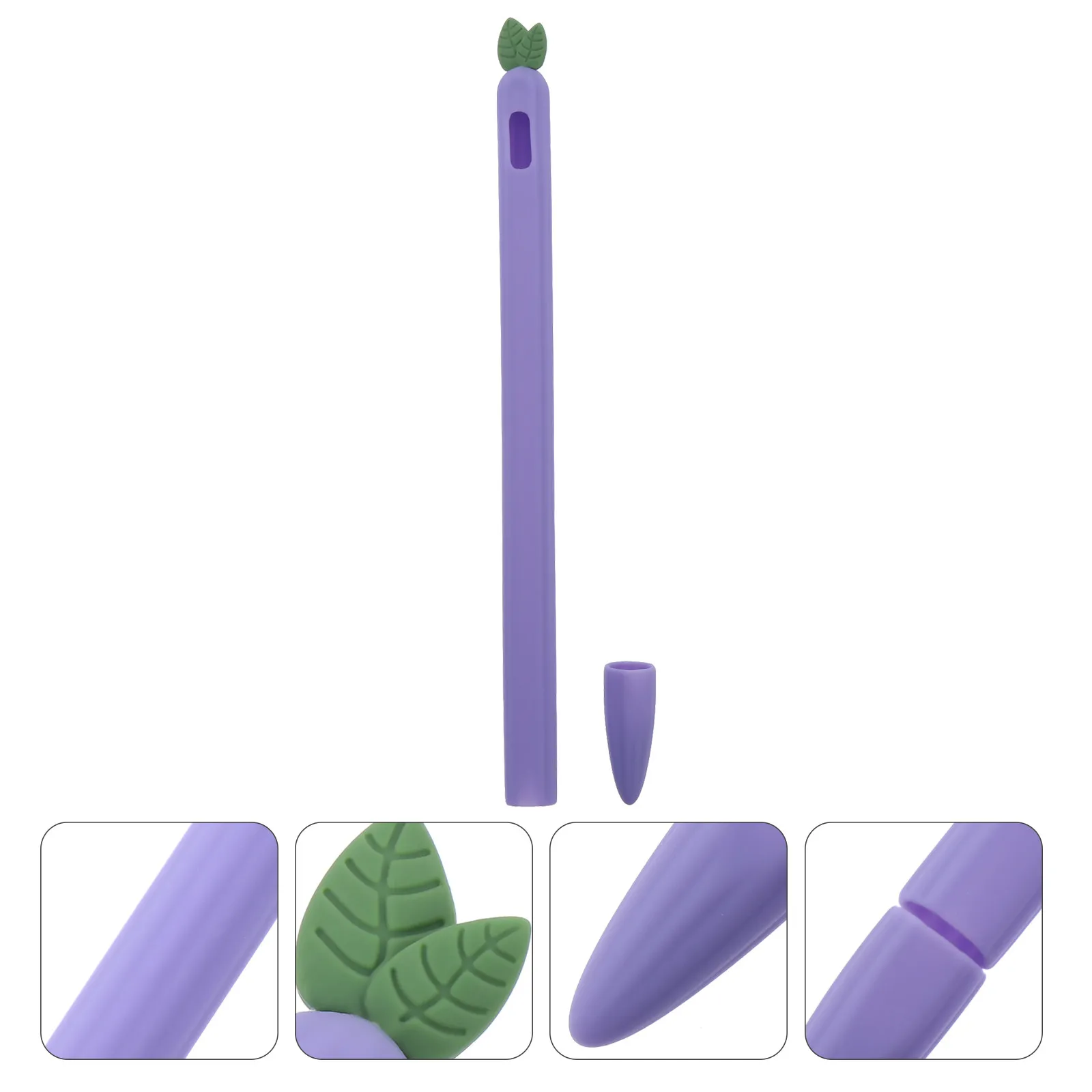 Carrot Stylus Pen Cover Silicone Material Protective Sleeve for Pencil 2 Enhanced Grip Roll Prevention Smooth Surface