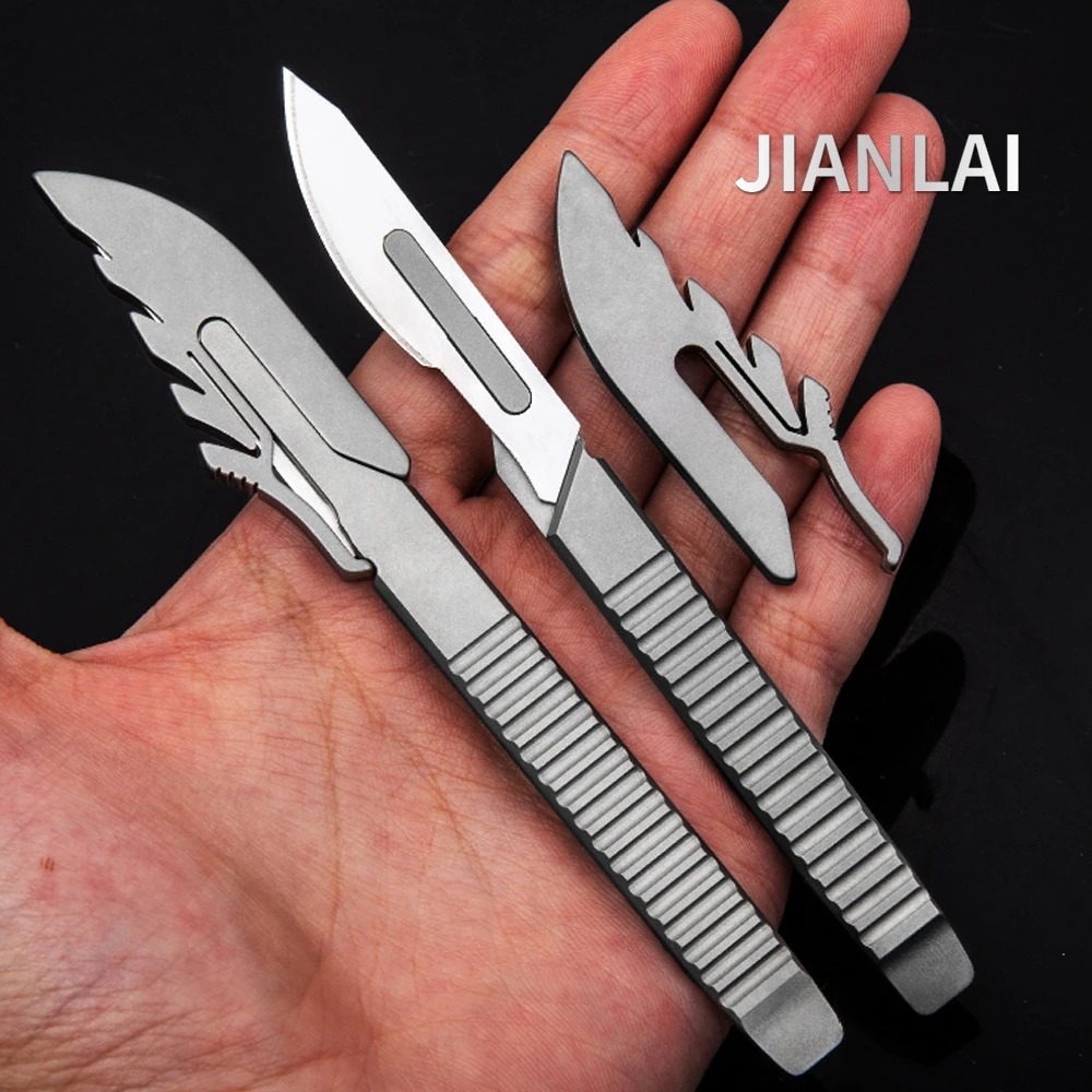 

New Titanium alloy handle #11 24 Non-slip Cutter Engraving Craft Knives Blades for Mobile Phone Laptop PCB Repair Hand Tools