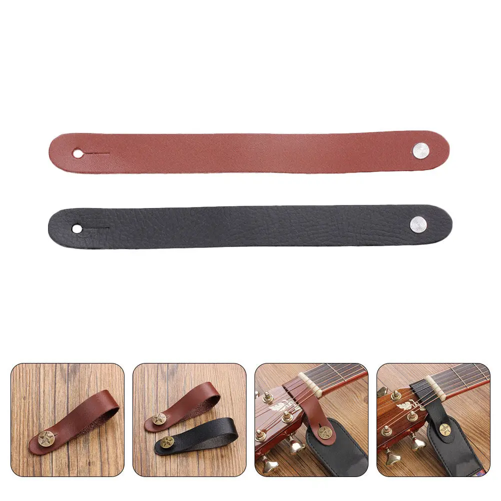 2 Pcs Electronic Guitar Headstock Strap Lock Button Bass Folk Neck Fixing Accessories Creative Adapter Straps