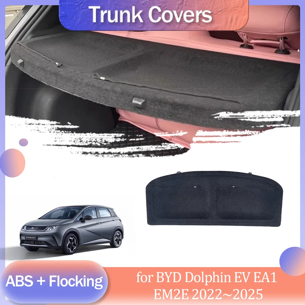 Car Trunk Cover for BYD Dolphin EV EA1 EM2E 2022~2025 2023 Flocking Luggage Curtain Shelf Storage Privacy Cargo Plate Accessorie