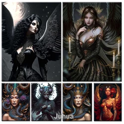 Gothic Darkness Wings Angel Diamond Painting New 2025 Full Diamond Mosaic Portrait Picture Of Rhinestone Embroidery Decor Home