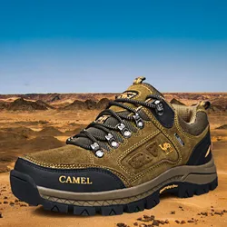 Suede Leather Men Hiking Shoes Outdoor Trail Trekking Sneakers Men Non-slip Breathable Climbing Shoes Men Mountain Sports Shoes