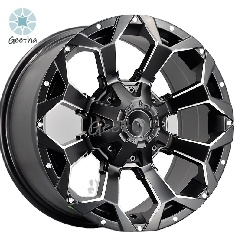 

For 16 17 18 20 Inch Off-road Modified Upgraded Wheel SUV 4x4 Black 6 * 139.7/135 /114.3/130vintage Mesh Concave Design5*127