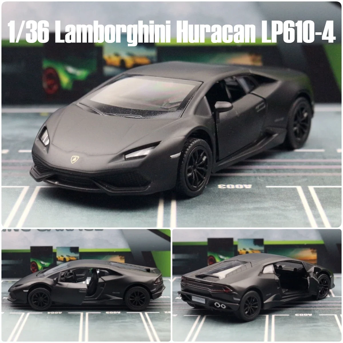 1:36 Lamborghini Huracan LP610-4 Super Sport Toy Car RMZ City Diecast Metal Miniature Model Pull Back Collection Gift For Boy