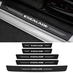 Car Door Protector Sill Carbon Fiber Rear Trunk Bumper Stickers for Cadillac ESCALADE Logo 2023 2020 2019 2018 2017 Accessories