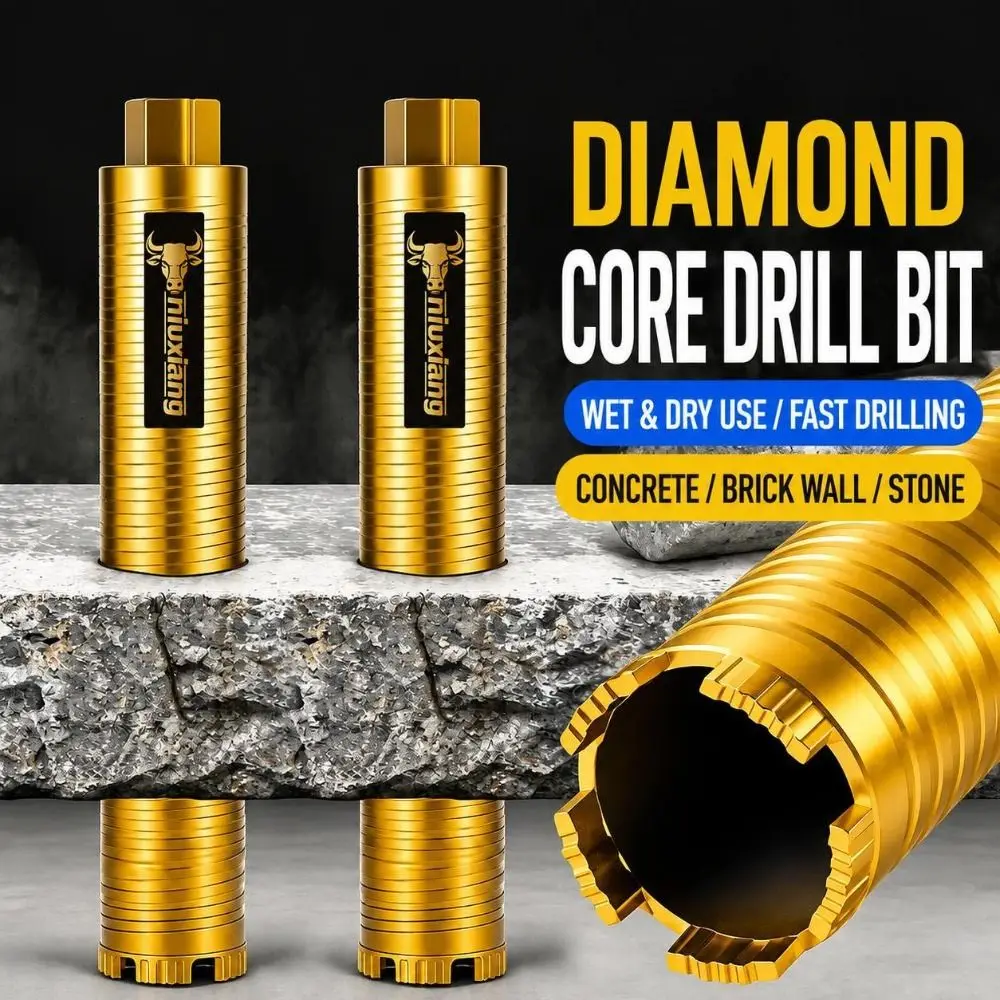 Wet Dry Drilling Diamond Core Drill Bit Wave Tooth Anti Jam Cutting Thread Core Bit Threaded Connection Masonry Core Drill Bit