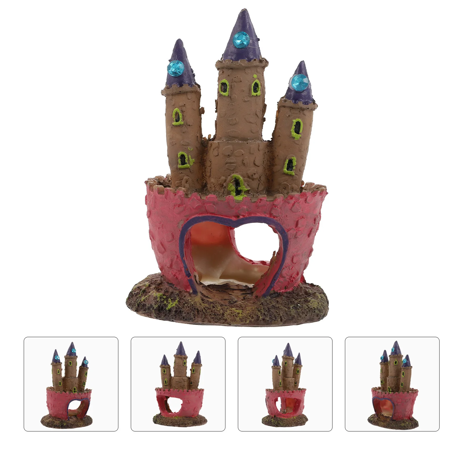 

1Pcs Fish Tank Resin Castle Aquarium Hideout Decoration Durable Aquarium Landscape Ornament Fish Tank Resin Castle