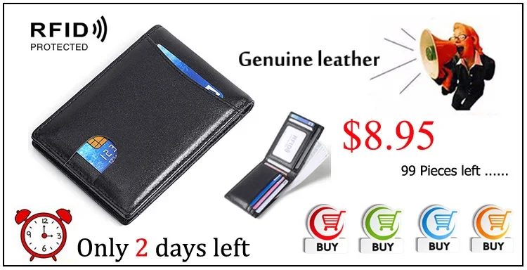New Casual Genuine Leather Small Wallet For Men Male Slim Purse Man Credit Card Holder Mini Pocket Money Bag 4 Colors