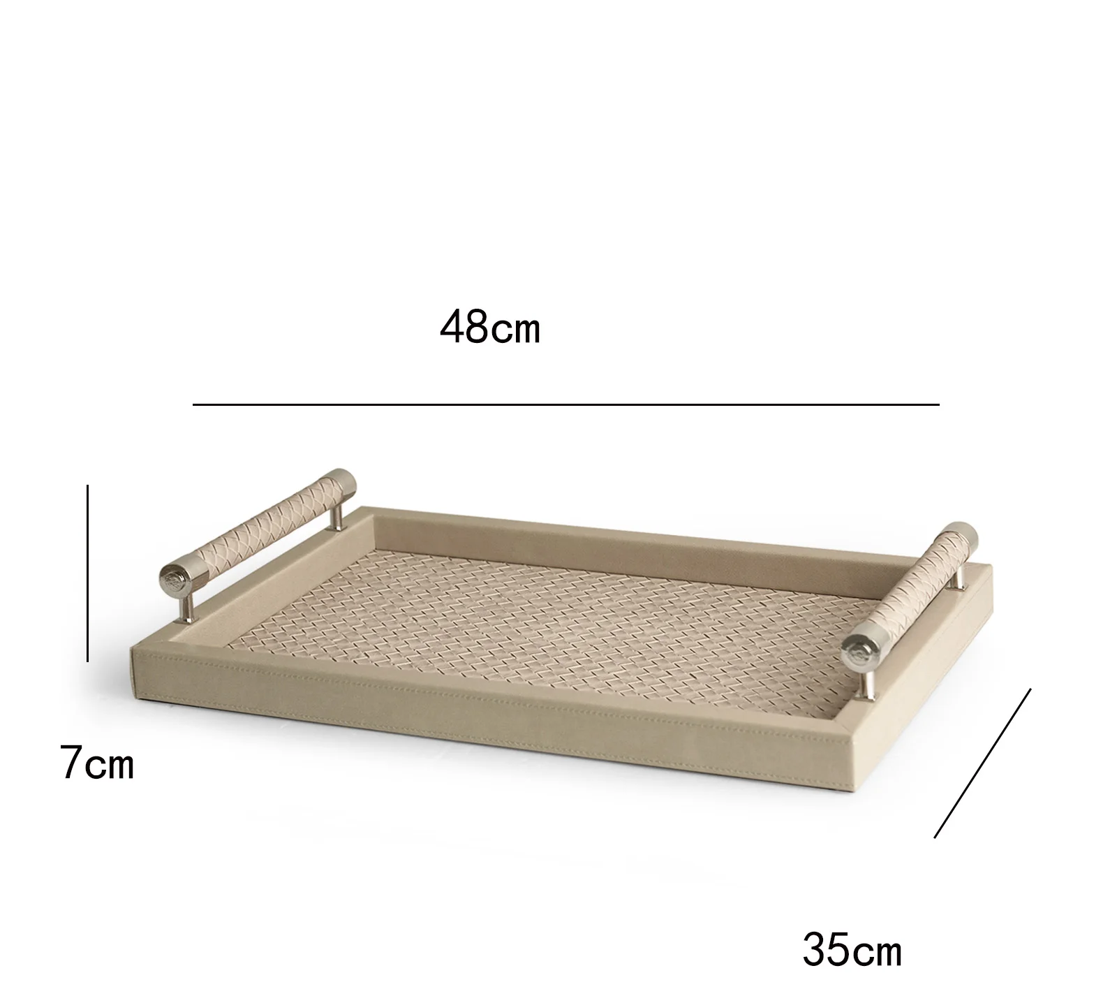 Luxury Aufiero Woven Leather Storage Woven Tray Cosmetic Aromatherapy Shelf Tray Living Room Desktop House Decorative Pieces