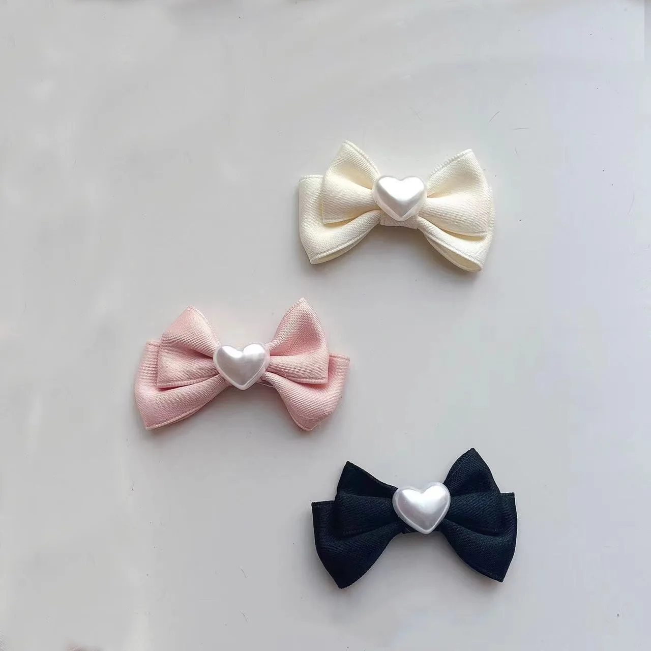 

2pc Cute Simple Retro Bow with Pearl Hairpin Solid Color Vintage Hair Side Clips Accessory for Women Girls