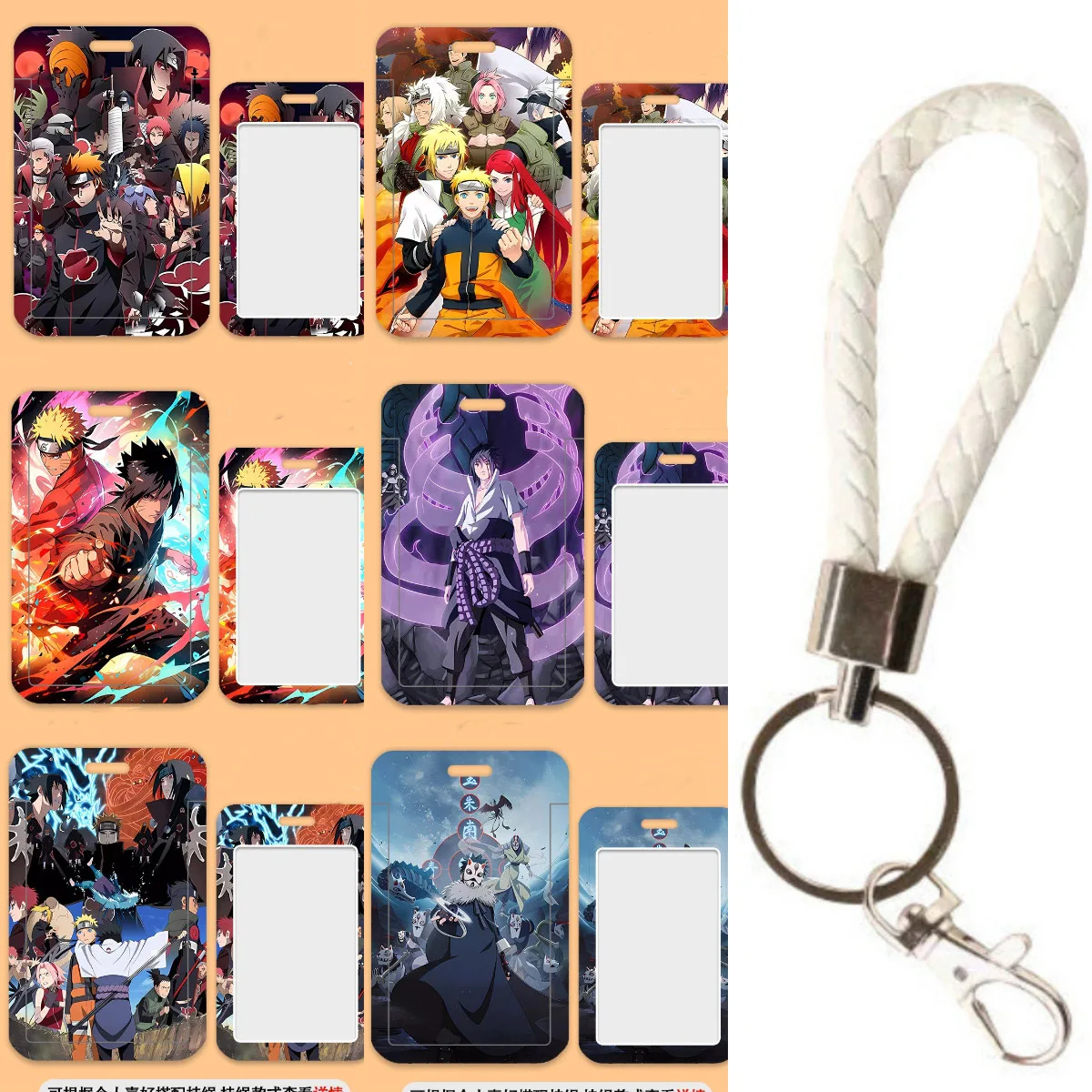 

Cartoon Figures Popular Japanese Anime Hotsale Card Holders Student Card Holder with Mobile Phone Lanyard Credit Card Cover