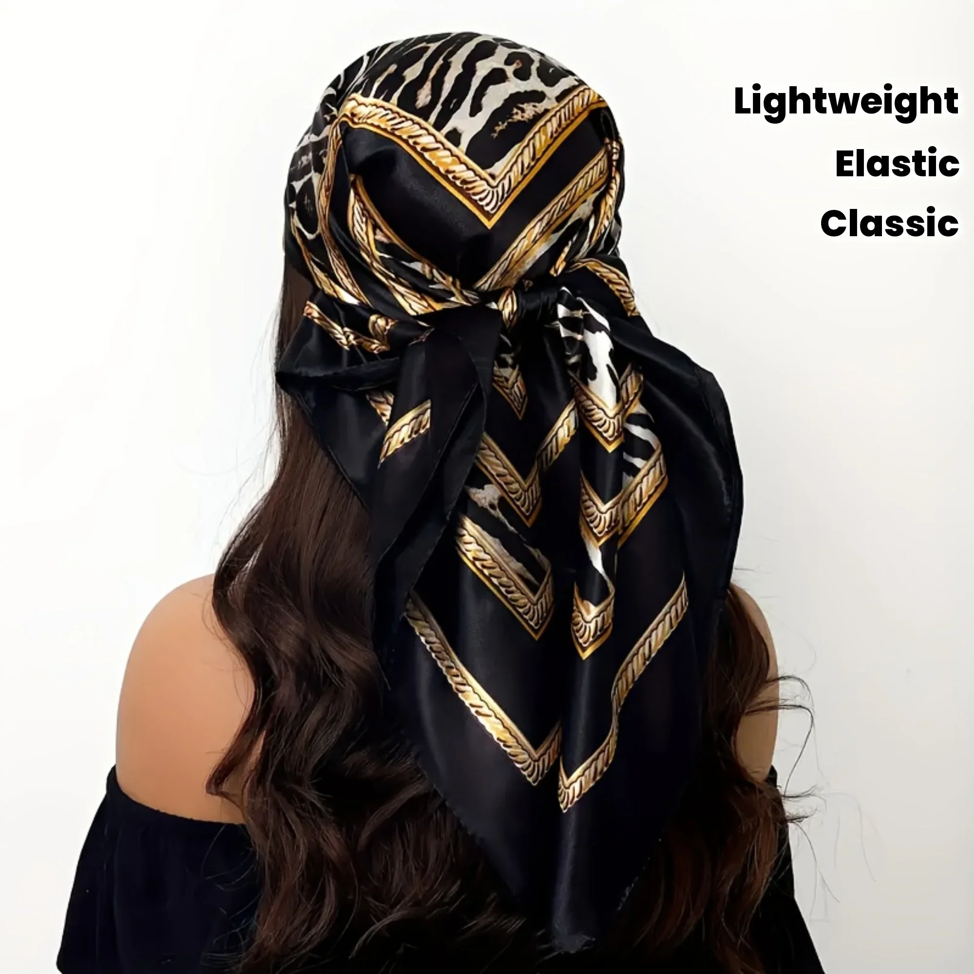 

1PC Bohemian Leopard Print Scarf, 35x35in Lightweight Sand Proof Headwrap, Soft Breathable Neck Wrap for All Seasons Women