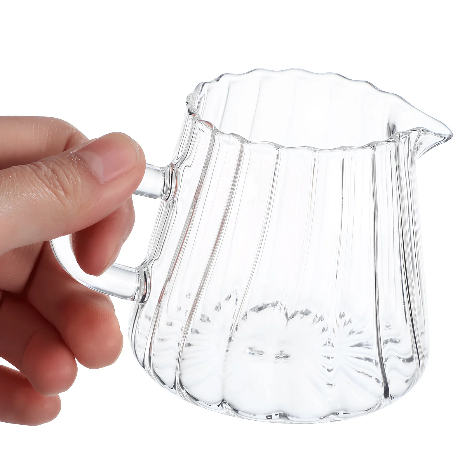 

High Borosilicate Glass Milk Can Coffee Frothing Mug Creamer Pitcher Clear Frother Cup Pitchers Carafe