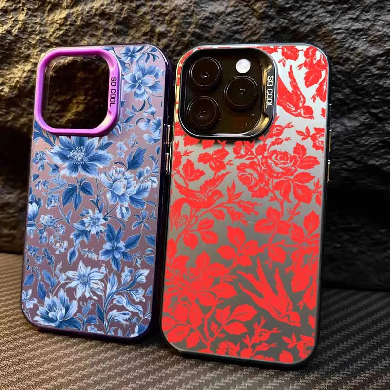 الأزرق والأحمر الزهور لسامسونج غالاكسي A30 31 32 34 33 35 50 51 52 53 A55 71 11 15 16 54 24 73 22 72 36 56 26 جراب هاتف #2