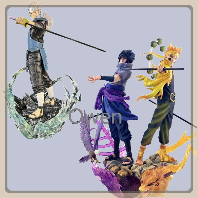 

37 см аниме Наруто Шиппуден Узумаки Наруто фигурка Учиха Саске фигурки ПВХ статуя Коллекция Модель Украшения Игрушки Подарки