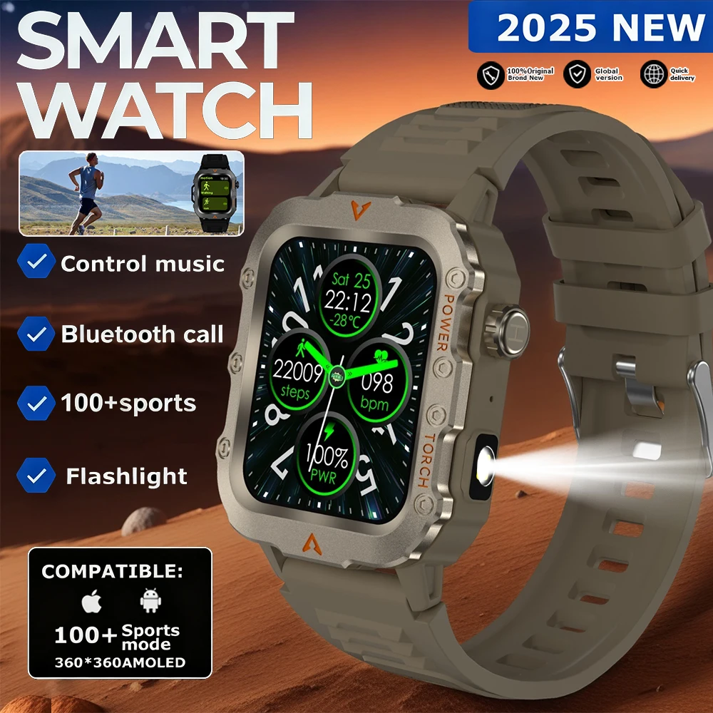 

2025 Smartwatch Men Bluetooth Call Heart Rate Health Monitor AI Voice Waterproof Sport GPS Tracker Smart Watches For Android IOS