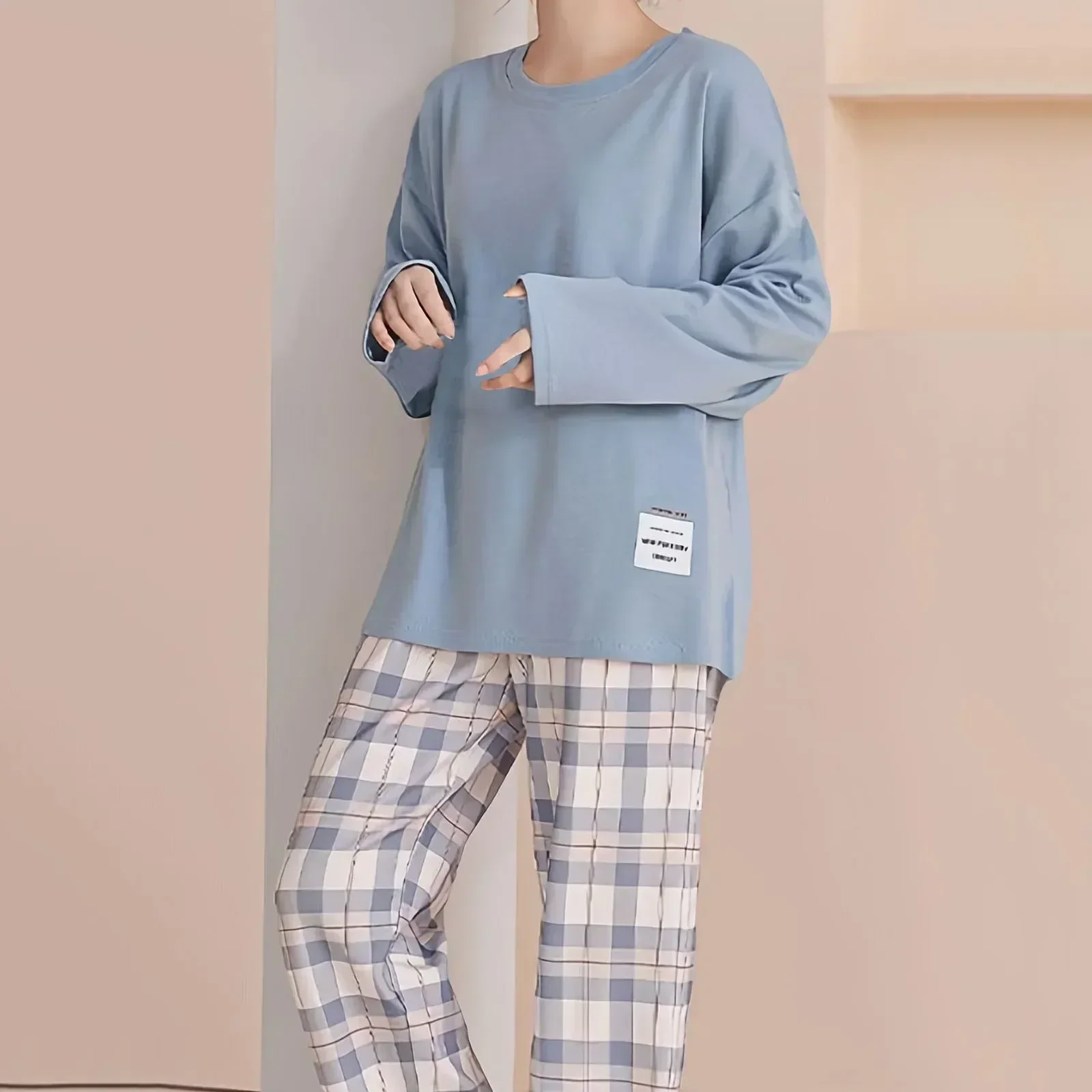 Completo da casa in cotone autunnale da donna 2 Set Loungewear camicie da notte invernali taglie forti per indumenti da notte Casual pigiama morbido