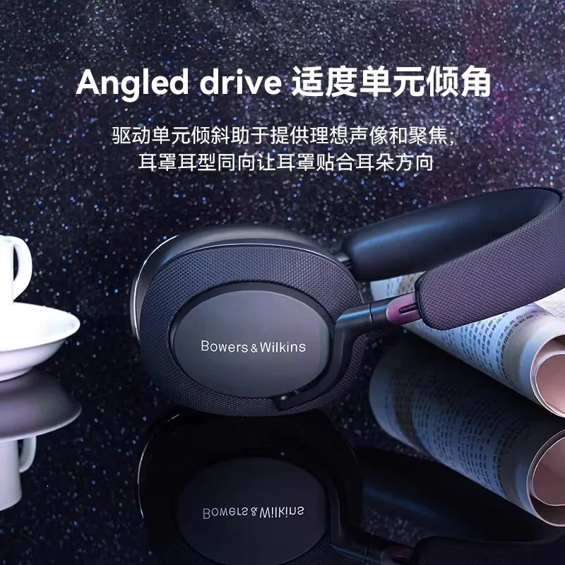 سماعات أذن أصلية من Bowers & Wilkins Px7 S2 لاسلكية فوق الأذن رفيعة وخفيفة الوزن 15 دقيقة شحن سريع إلغاء الضوضاء المتقدم الجديد