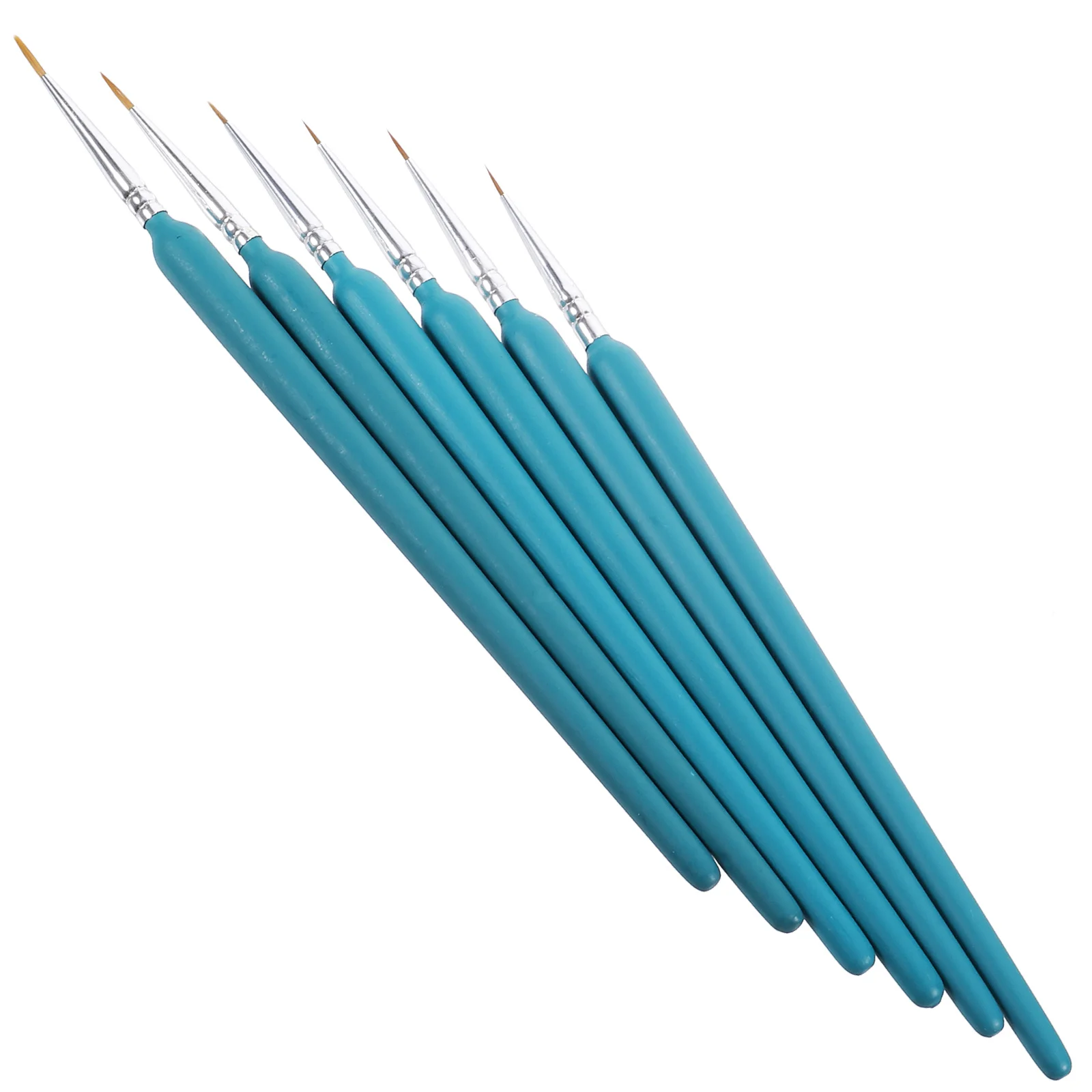 6 قطع من فرشاة الطلاء التفصيلي، طرف شعر الذئب لطلاء زيتي بالألوان المائية من الأكريليك، أدوات رسم فنية مصغرة، تفاصيل دقيقة