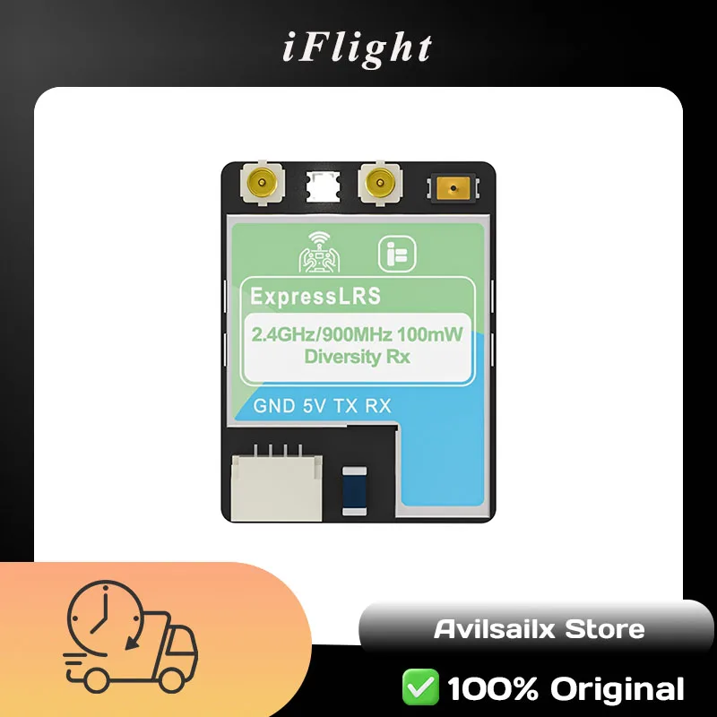 iFlight GemX Dual-Band ELRS Receiver 2.4G 900M True Diversity Dual Antenna 100mW 70/160/220mm For 5" FPV Drone Long Range