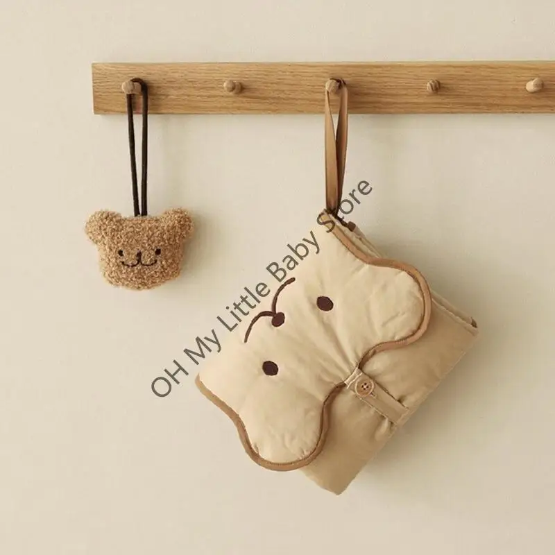 Cambiador pañales plegable M76C, colchón lactancia, almohadilla transpirable para cama cuna para niños