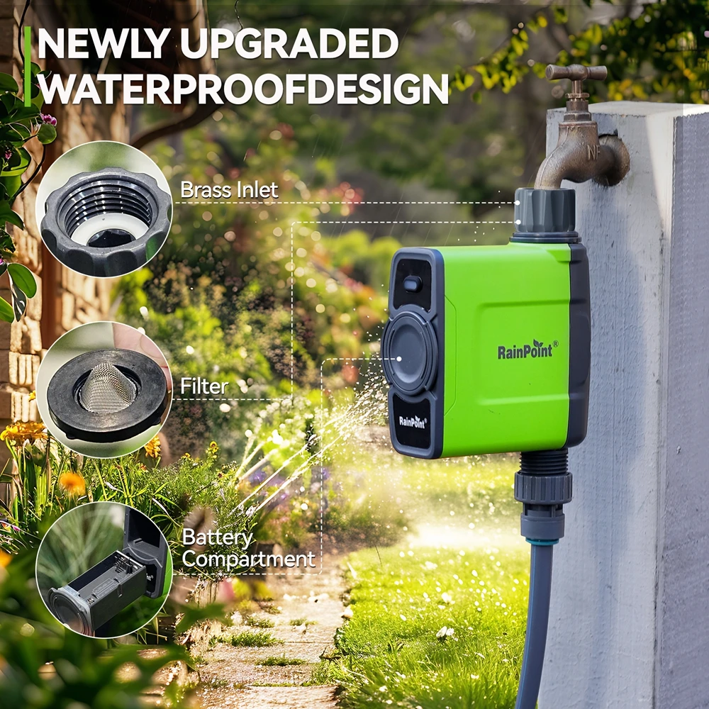 

WiFi Automatic Water Sprinkler Controller IP67 Smart Garden Hose Watering Valve Drip Irrigation Plan System Timer Rain Delay