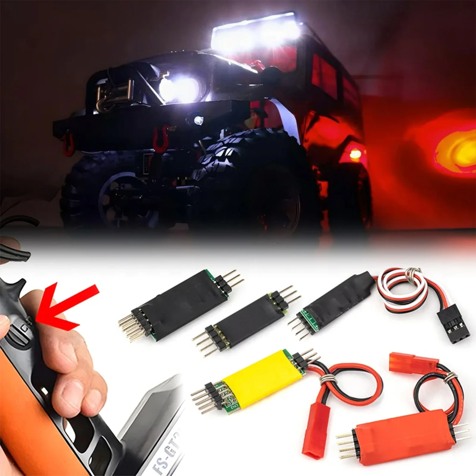 RC Receiver Lights Switch On/off Control Electronic Switch CH3 Transfer Wire Independent Power Supply for the Model RC Car Light