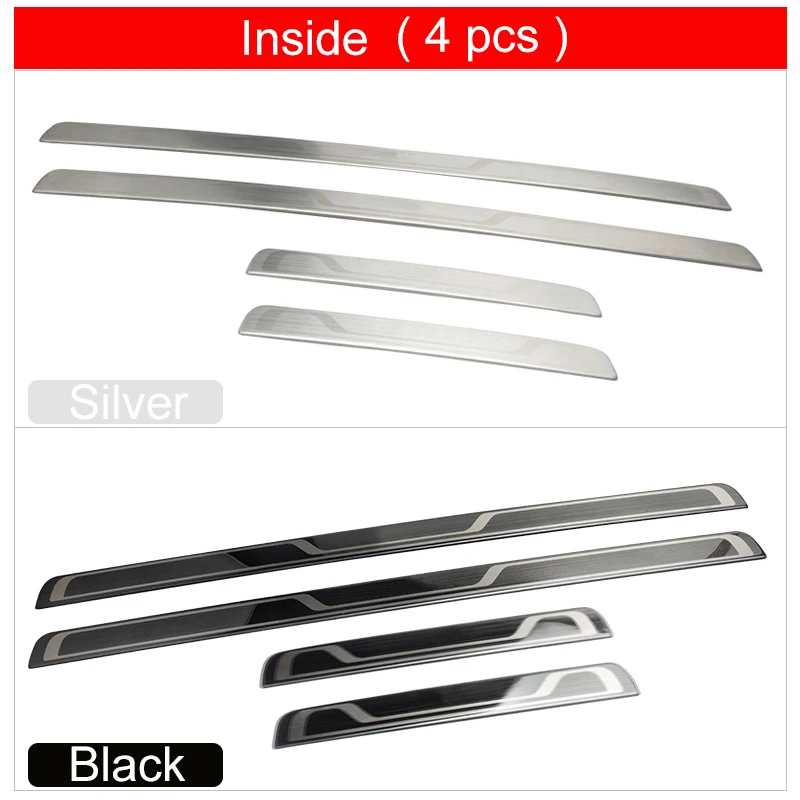 Stainless Car Door Threshold Protector Sill Anti Kick Cover Trim Sticker For Volkswagen Tiguan MK2 2016-2018 2019 2020 2021 2022