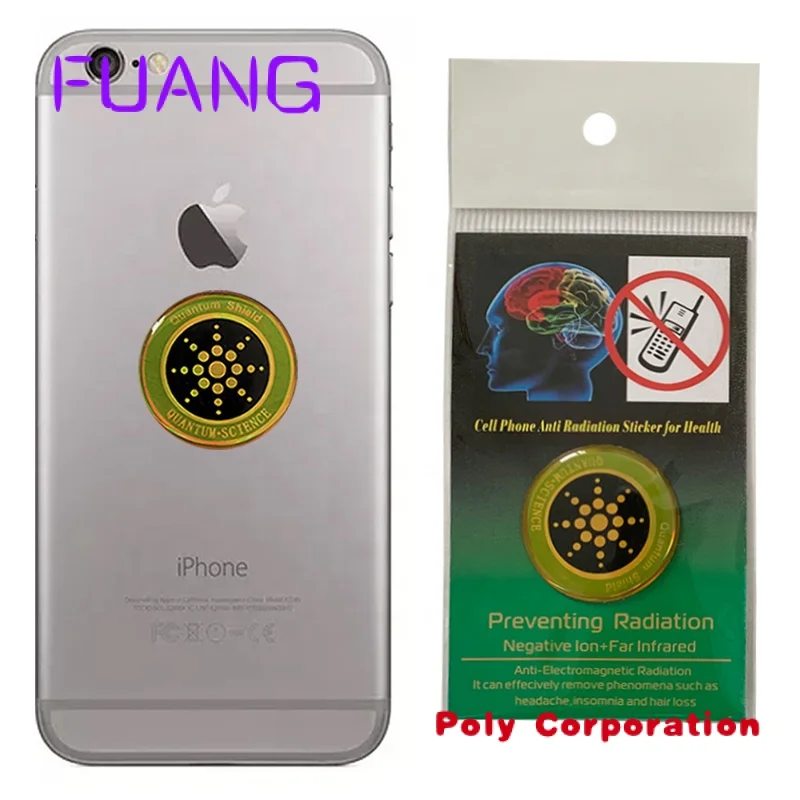 Tegen Emf/Emr Ronde Scalar Quantum Shield Anti Straling Sticker Voor Mobiele Telefoon Stralingsschild Voor Telefoon Met Groene Kaart