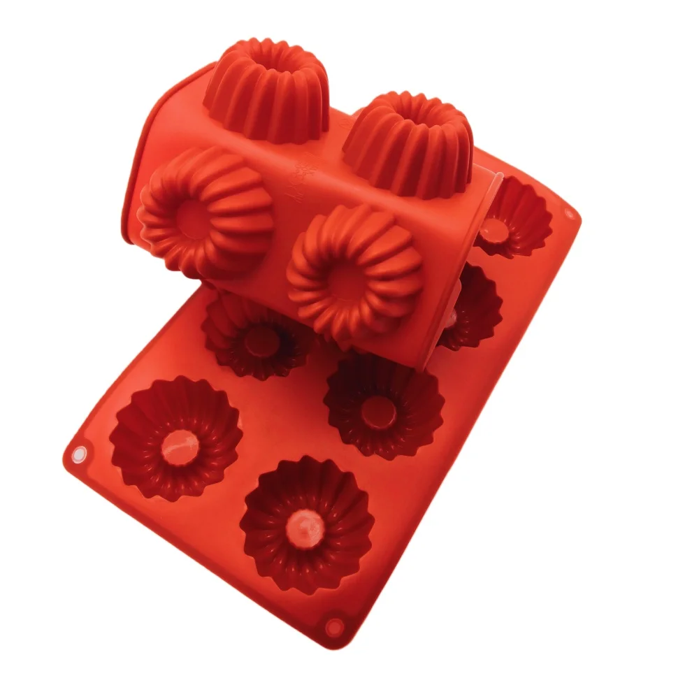 Hot Selling 8 Hole Round Concavo Convex Silicone Cake Mold Lace Conical Jelly Pudding Mold Chocolate Mousse Dessert Baking Tools