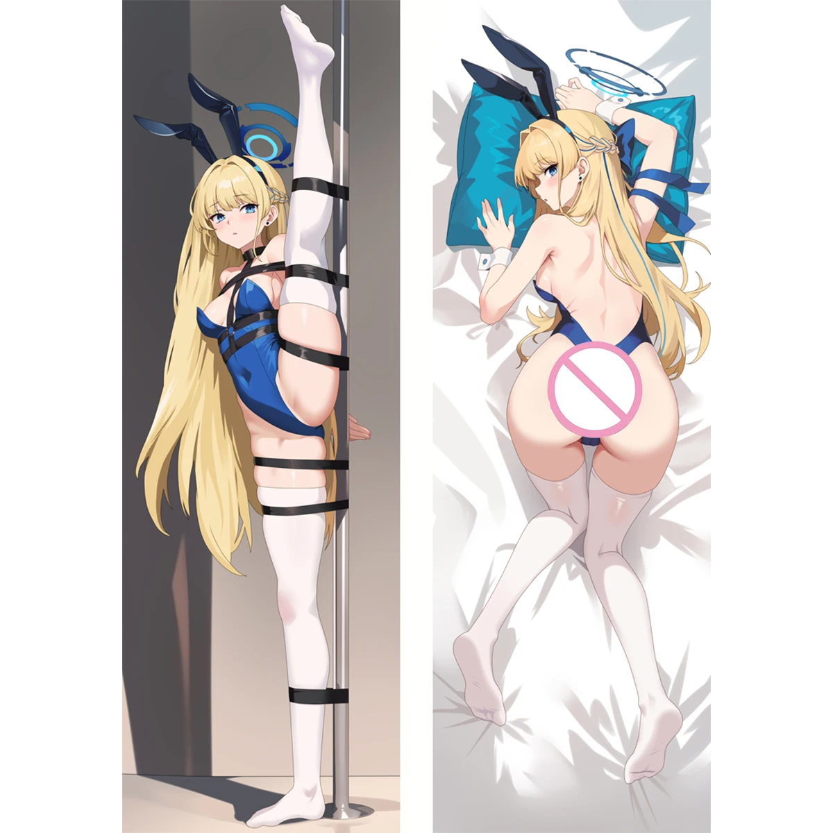 Anime Game Asuna Dakimakura Hanako Pillow Cover Bilan Blue Series Characters Long Life Size Body Pillowcase