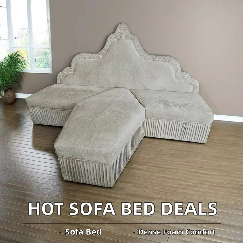 PFS21148 التصميم الحديث للتحويل على شكل حرف T أريكة سرير الحائط النسيج المفروشات للأطفال تخصيص غرفة المعيشة فندق