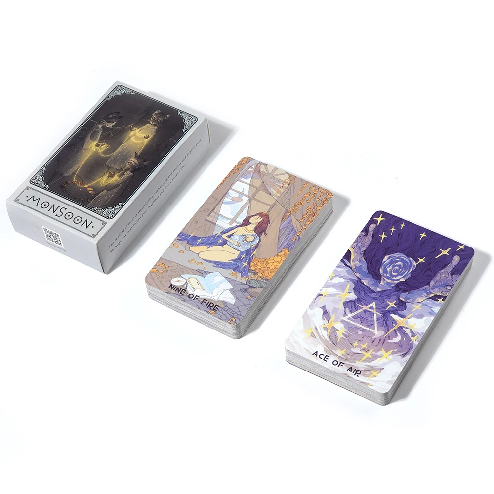 The Monsoon Tarot 78 Tarot Deck بطاقات التارو الأصلية للمبتدئين وأداة عرافة التارو الخفيفة
