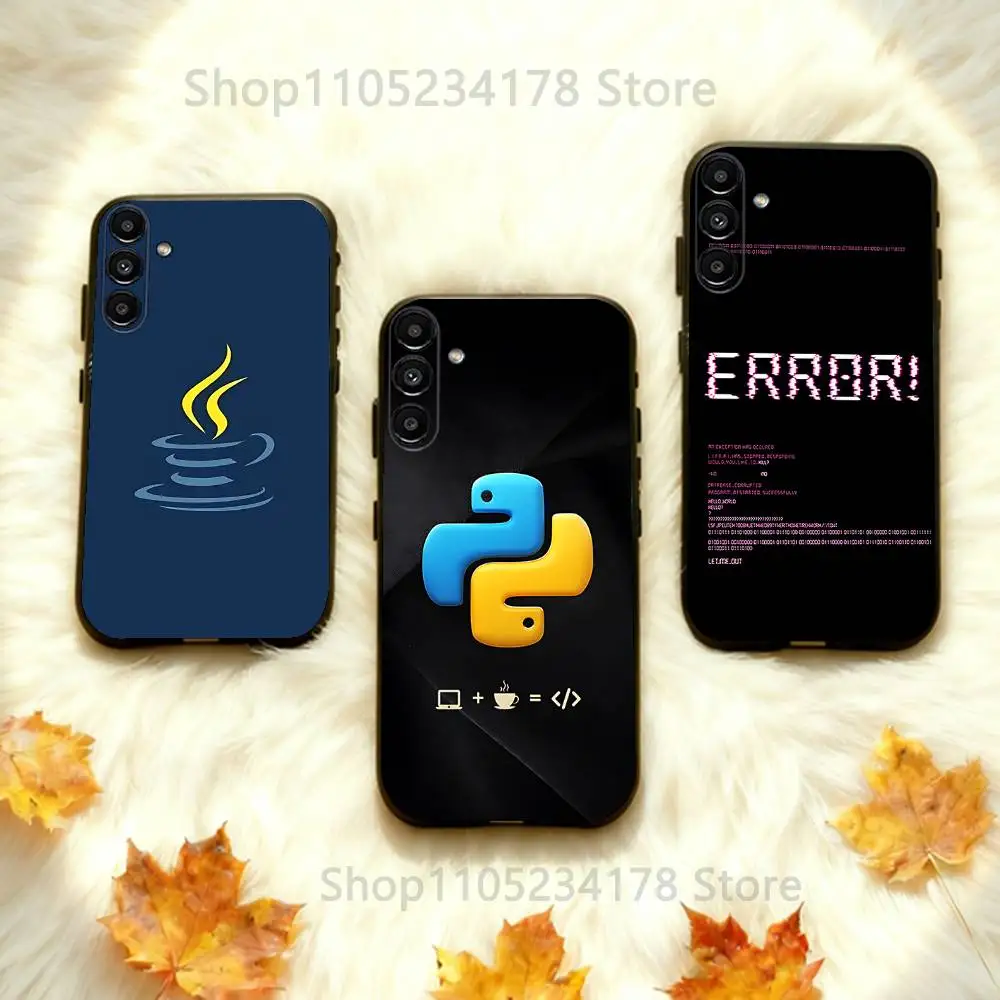 

Programming Java Language art Phone Case For Samsung Galaxy A73,31,32,72,41,53,52,71,22,5G,Note,J7,8,9 Soft Black Cover