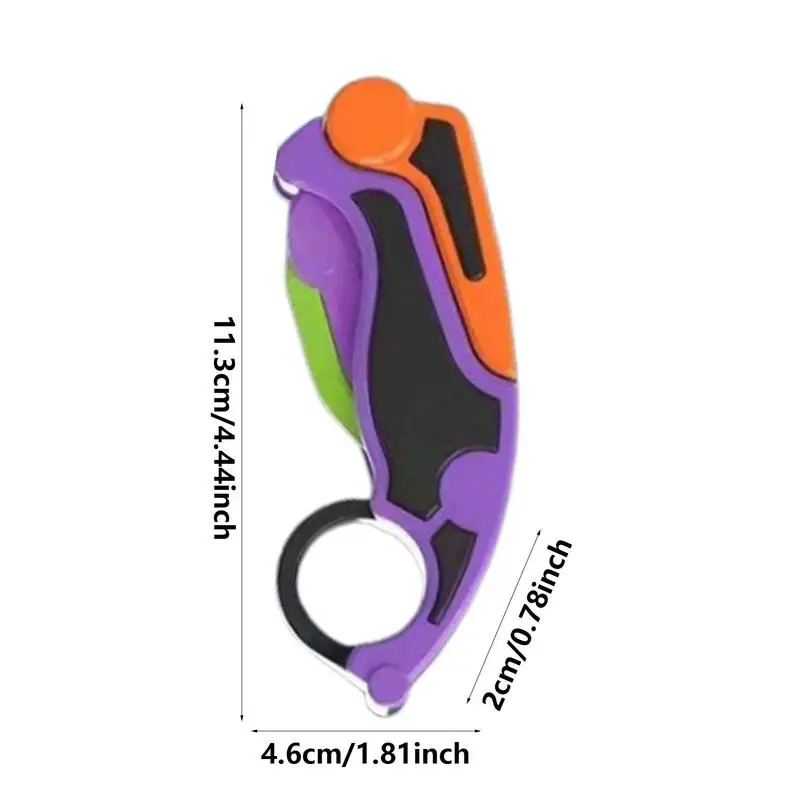 3D Printed Knife Fidget Toy With Butterfly Claw Blade Stress Relief Luminous Hand Gripper Sensory Toys For Toddler Kids