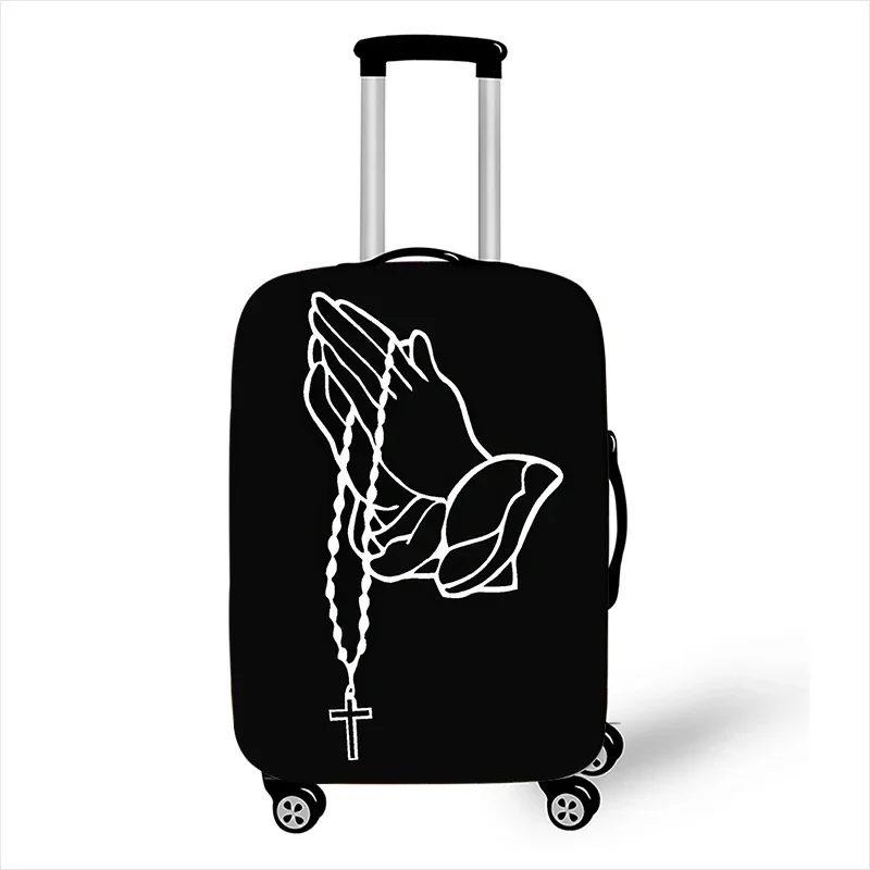 Christian Catch Up with Jesus Print Luggage Cover Praying Hands Trolley Case Protective Covers Elastic Anti-dust Suitcase Cover