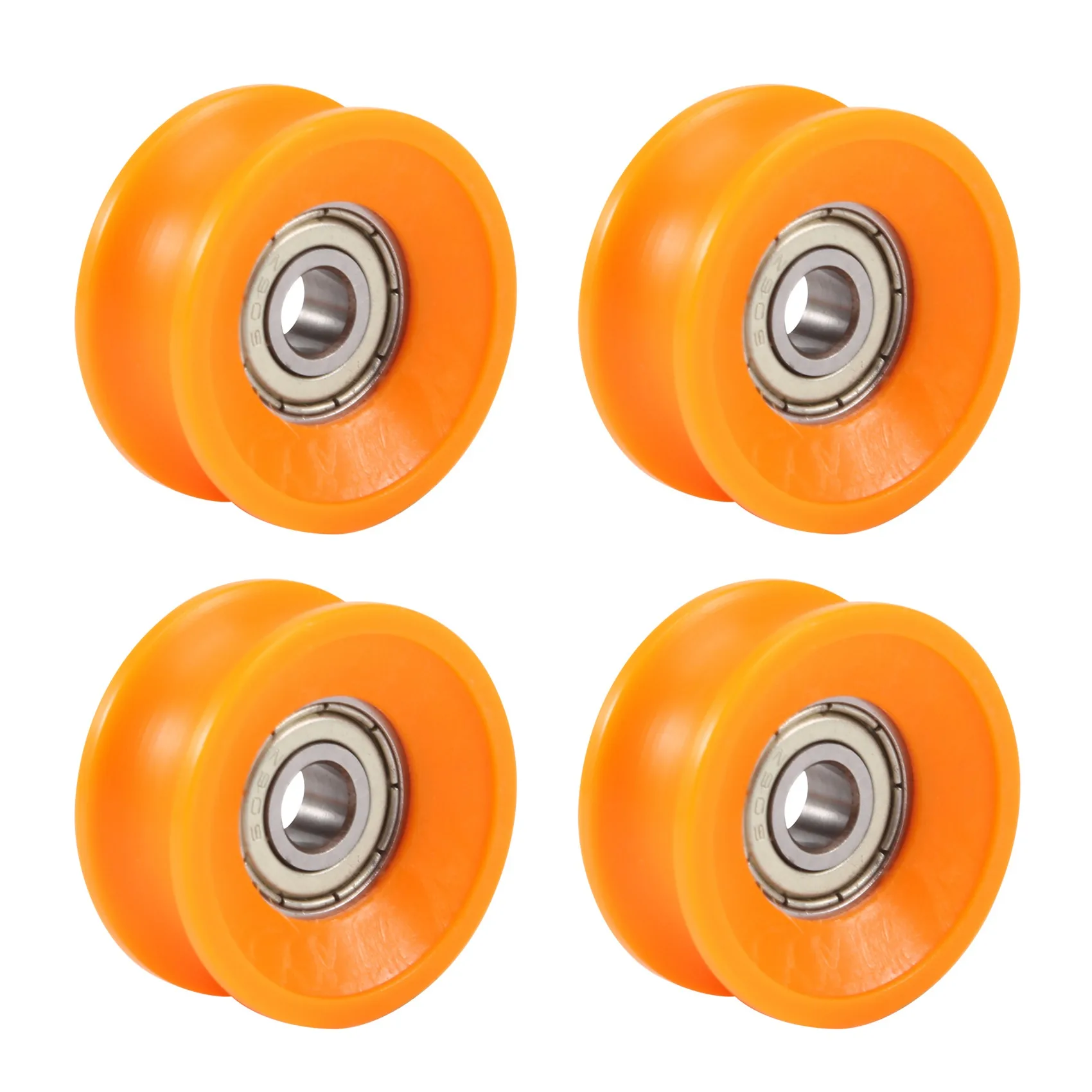 Hot New 4Pcs 6X30X13mm Plastic Coated Sealed Bearings Steel 606Z Deep U Groove Guide Pulley Rail Ball Rolling Bearing Wheel