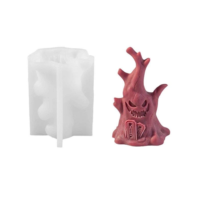 Halloween Themed Scented Mold Unique Halloween Party Decorative Silicone Specter Stump Mold for Crafting 40GB