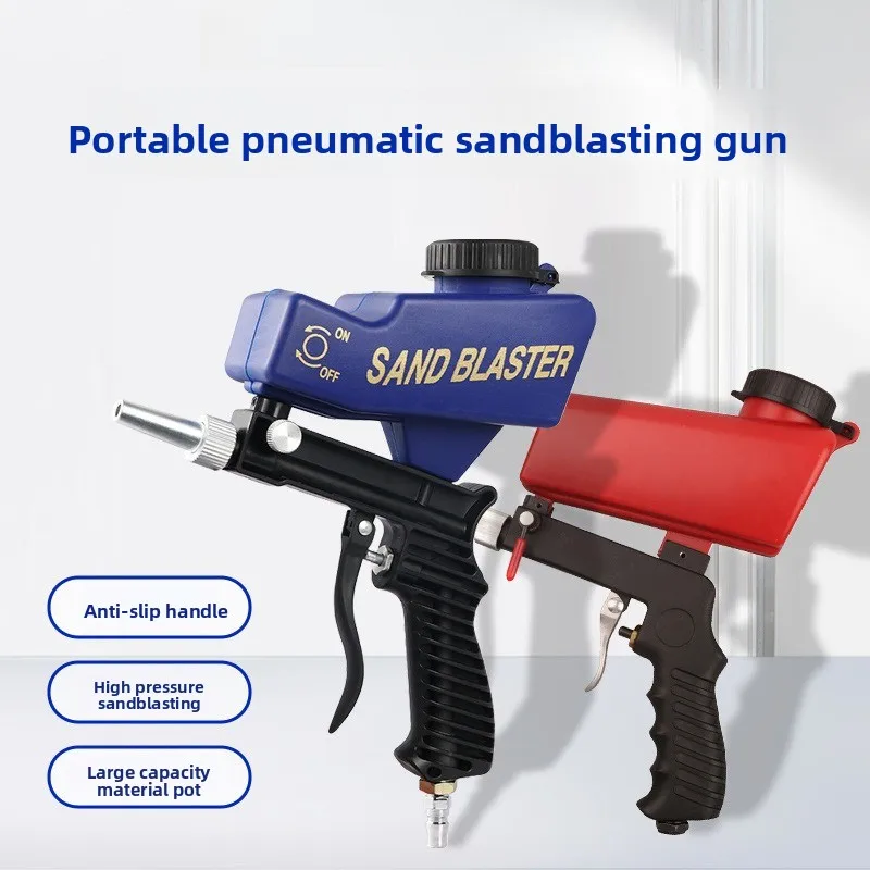 Portable Gravity Feed Sandblasting Gun Pneumatic Sandblaster Kit Rust Prevention Mini Sandblaster