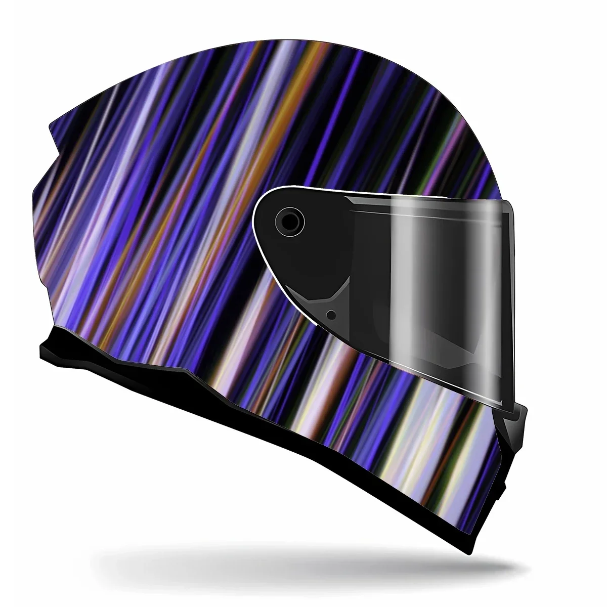 Hyper Realistic Stripe Full Helmet Wrap Sticker Motorcycle Helmet Racing Graphic Decal Vinyl Wrap Helmet Decorative Sticker