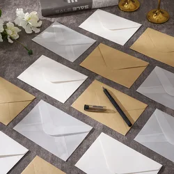 Enveloppes en papier kraft blanc pour cartes cadeaux personnalisées, enveloppes de mariage ou carte de voeux d'anniversaire, invitations de fête, 10 pièces