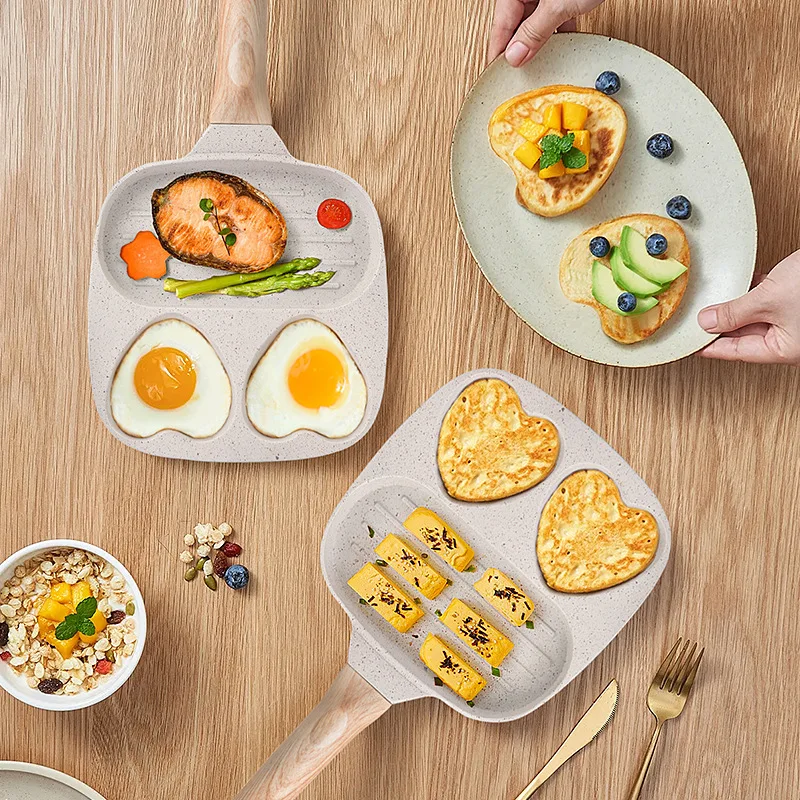 

Heart shape2/3/4-Hole Frying Pot Pan Thickened Omelet Pan Non-stick Egg Pancake Steak Pan Cooking Egg Ham Pans Breakfast Maker